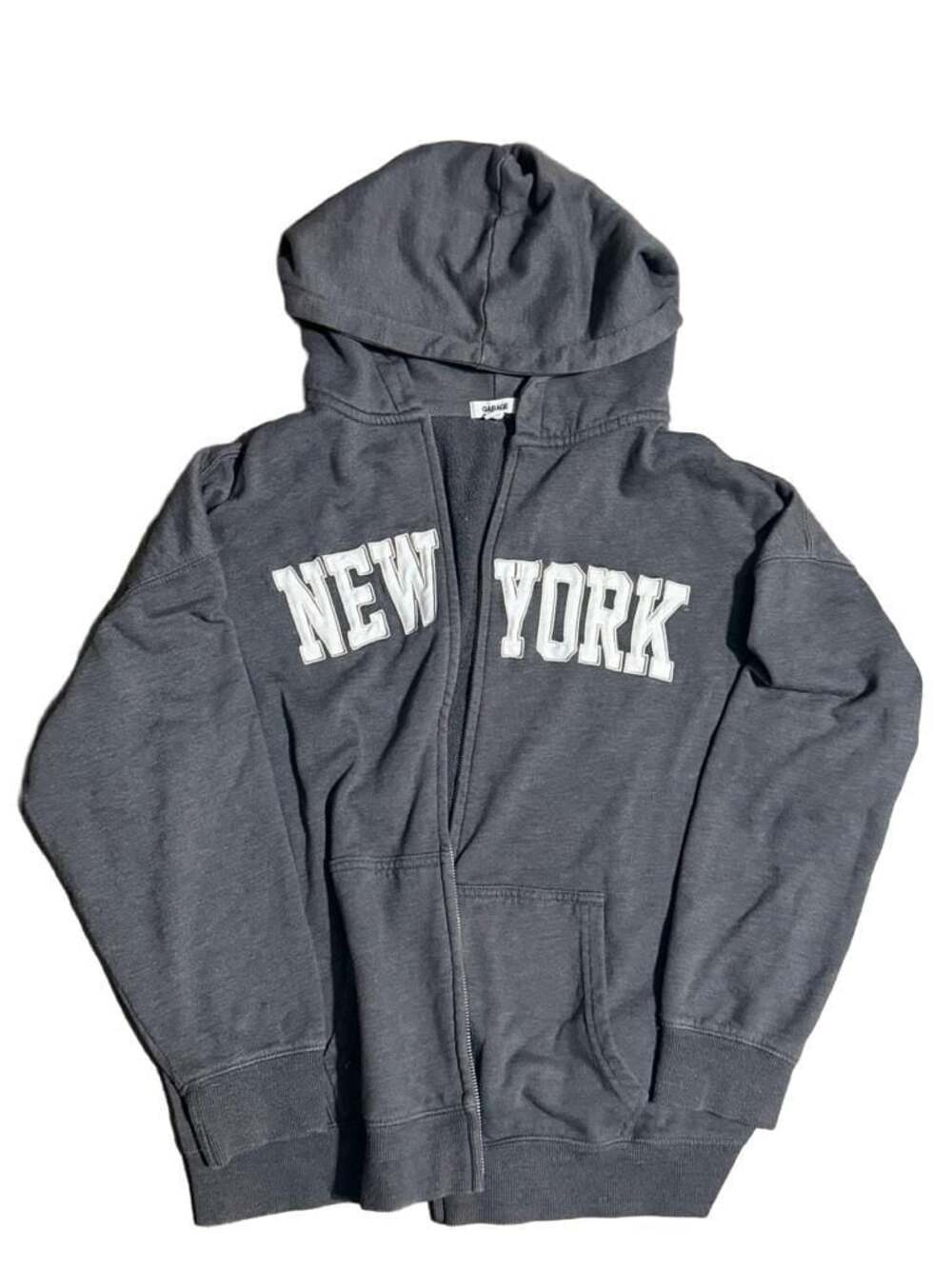 Garage New York Streetwear Graphic Full Zip Hoodie (missing zipper)